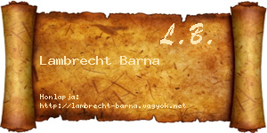 Lambrecht Barna névjegykártya
