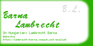 barna lambrecht business card